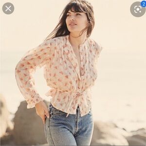 Dôen Astra White Poppy Cotton Top XS